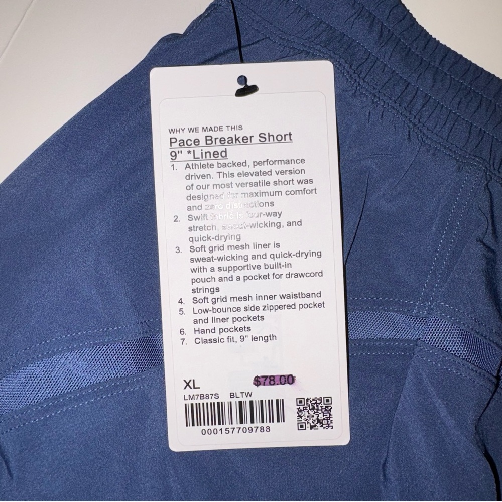 NWT LuluLemon Pace breaker Lined Shorts - Picture 4 of 5